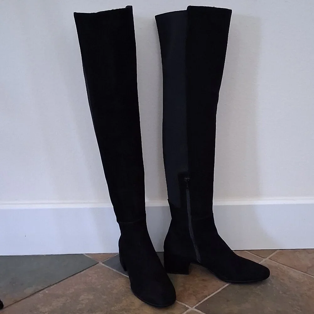 New Homers Artisan Knee Boot Black Suede